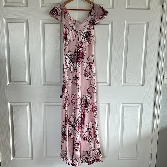 Jacques Vert NWT Ruby Rose Floral Silk Maxi Dress **Size 12/US Size 10** 🌸🌸 - Picture 2 of 8